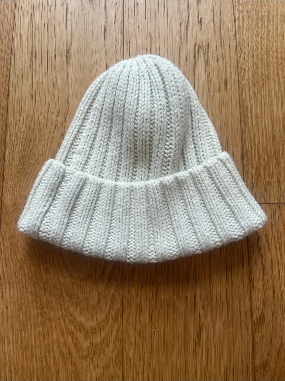 Brandy Melville Cream White Wool Blend Ribbed Beanie Hat